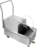 550W Fryer Filter Machine, 55L/14.53 Gallon Stainless Steel Commercial Oil Filtration System, 8.45 GPM Flow Rate, Mobile Fryer Filter Machine for Restaurant