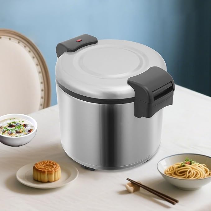 23L/6Gal Commercial Electric Rice Warmer, Large Capacity Commercial Rice Cooker & Warmer, Professional Industrial Rice Cooker, Electric Rice Food Warmer with Hinged Cover, Easy One-Touch Operation