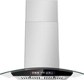 Island Range Hood 30 Inch 700 CFM Ceiling Mount Kitchen Vent Hood Tempered Glass with Color Gesture Sensing & Touch Control, 3 Speed Fan, 4 LED Lights, Permanent Filters