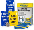 Secure ID Utility Shut-Off Tags – Set of 3 PVC Valve Labels for Gas, Water & Hot Water – Landlord & Property Manager Safety Tags for Rentals or Multi-Unit Homes