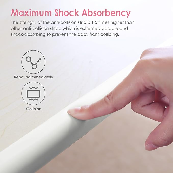 Baby Proof Corners and Edges, (Large 16.5FT Edge +8 Corners) Baby Proofing Corner Guards, Soft Rubber Foam Edge Protector, Furniture Tables Bumper Guard for Baby Safety, Cream