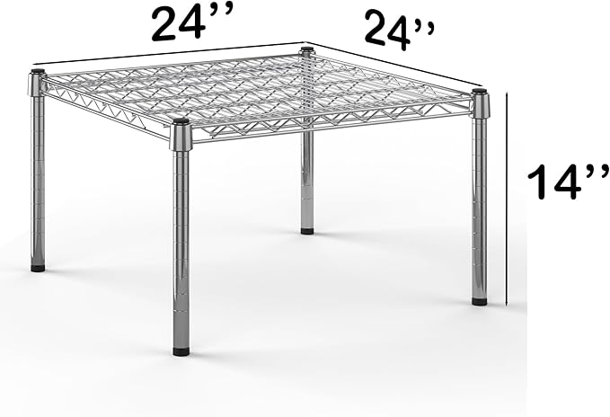 24''W x 24''L x 14''H Chrome Plated Wire Dunnage Rack | Off The Floor Storage