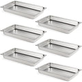 CURTA 6 Pack Full Size 2.5" Deep Anti-Jam Hotel Pans, NSF Certified 18/8 Stainless Steel Steam Table Food Pans for Catering, Buffet, Restaurant, Commercial Kitchen, Dishwasher Safe, Freezer Safe