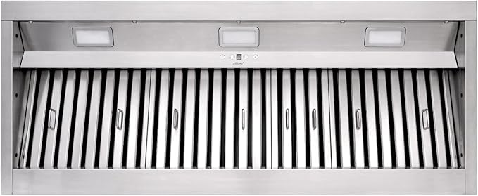 Range hood, 48 Inch Range Hood Insert with 1200 CFM Powerful Suction, Ultra Quiet Ducted Stainless Steel Kitchen Stove Vent Hood with Dimmable LED Lights, Timer, 4-Speed Touch Control