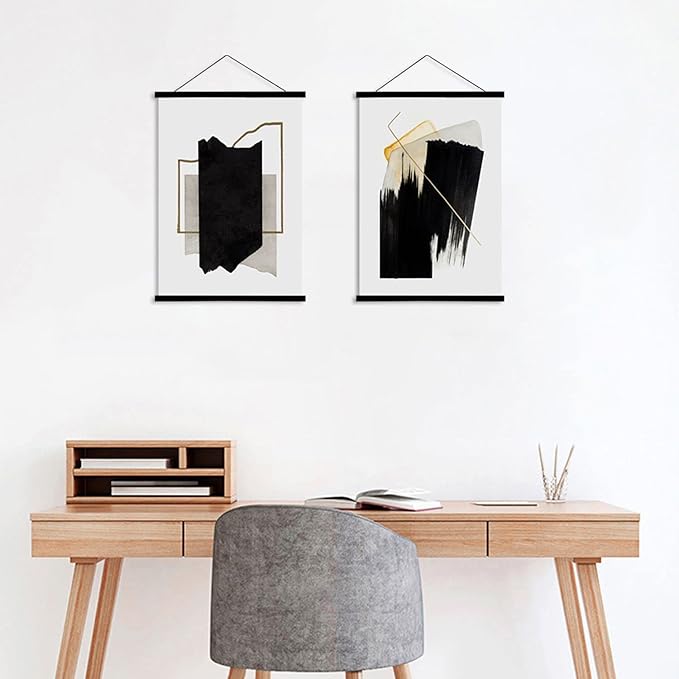WITCOLOR Magnetic Poster Hanger Frame - 16x20 16x24 16x12 Wooden Poster Frame, Solid Black Color Wood, Strong Magnets for Easy Hanging Posters Maps Pictures Canvas Wall Art Christmas Decor