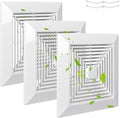 White (3 Piece 12" x12"Inch） Bathroom Exhaust Fan Cover with Spring, Square Ceiling or Wall Mounted Exhaust Fan, Ceiling Fan, Grille, Air Diffuser, Diverter Ventilation Hood, Replacement Accessories