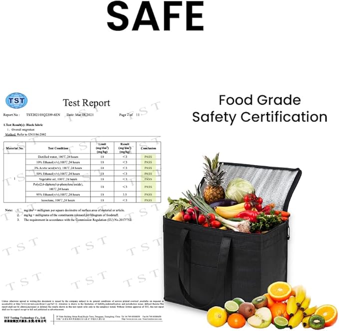 NZ home Insulated Bags for Food Delivery (2XL) Grocery Shopping Cooler Bag, Pizza Delivery, Hot & Cold Catering Tote, Reusable, Foldable & Heavy Duty (Orange)