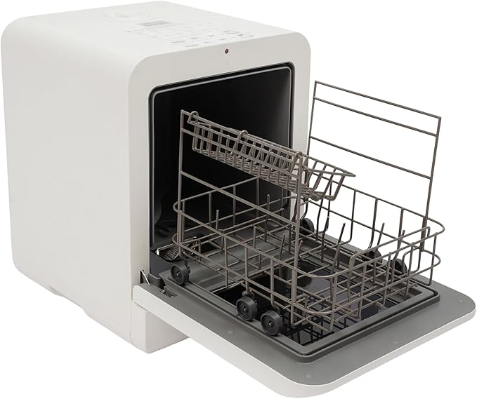 Portable Dishwasher Countertop, Compact Dishwasher 4L Built-In Water Tank & Inlet Hose, 5 Wash Programs, 162℉ Disinfect & Drying, 360° Dual Spray for Apartments, Dorms, Rvs, No Hookup Needed