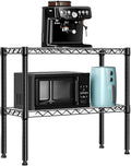 MZG 220 lbs 2 Tier Storage Rack Metal Wire Shelving Unit, Storage Standing Household Shelf Organizer for Laundry Bathroom Kitchen Pantry Closet Basement Utility Room, Black 11.8" D x 27.6" W x 23.4" H