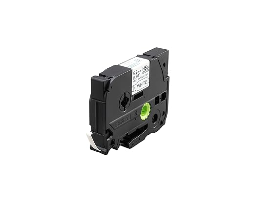 Brother HSe211E 5.28mm (0.2in) Black on White 3:1 Heat Shrink Tube, 0.2 inch