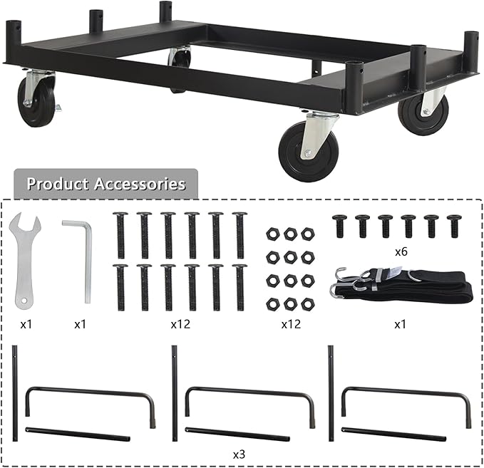 Steel Panel Truck,1500 LBS Panel Dollies Cart,Heavy Duty Drywall Sheet Cart for Lumber Furniture Warehouse Garage,with 4 Braking Casters