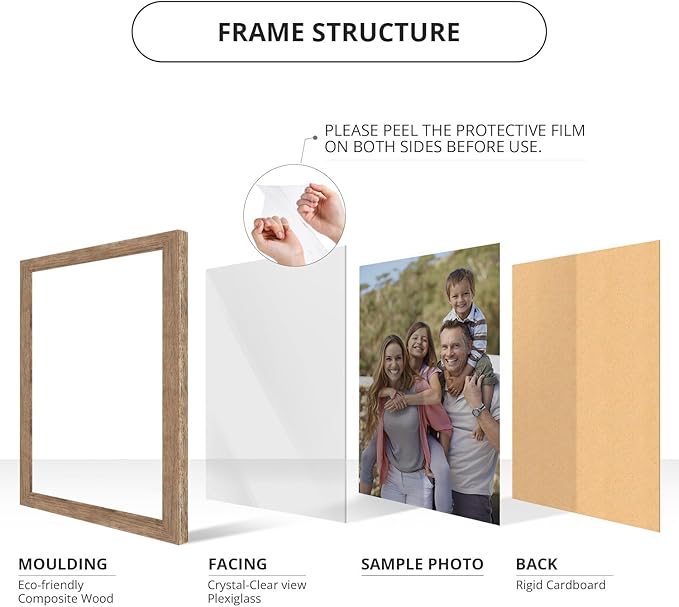 wallsthatspeak 24x32 Brown Barnwood Picture Frame for Puzzles Posters Photos or Artwork