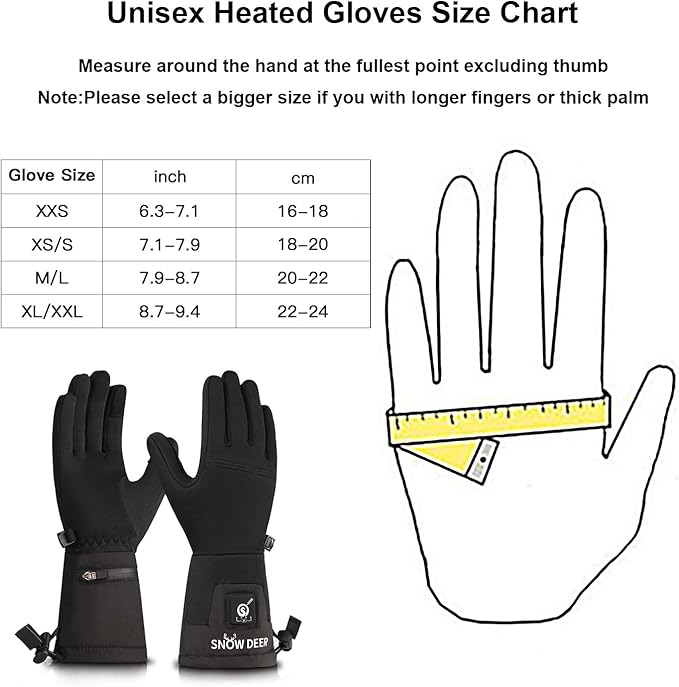 Heated Glove Liners Men Women,Rechargeable Battery Heated Motorcycle Ski Snow Warmer Gloves