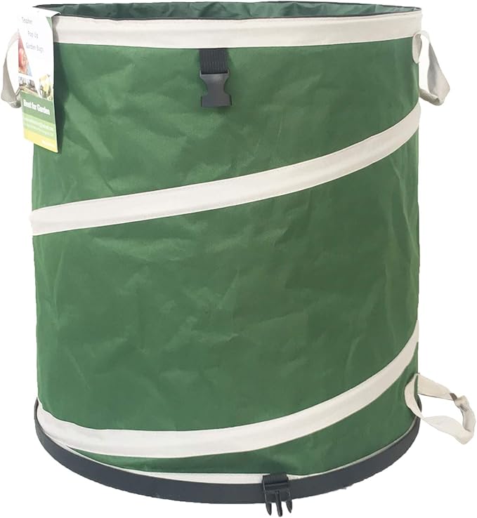 24-Gallon Collapsible Trash Can (19x21 in) Hard-Shell Bottom Leaf Bag,Yard Waste Bags,Garden Debris Bag,RV Camp Waste Bin,Pop-Up Trash Can,Recycling Bin,Laundry Hamper,Lawn Grass Clippings,Weed Barrel