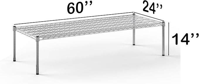 24''W x 60''L x 14''H Chrome Plated Wire Dunnage Rack | Off The Floor Storage