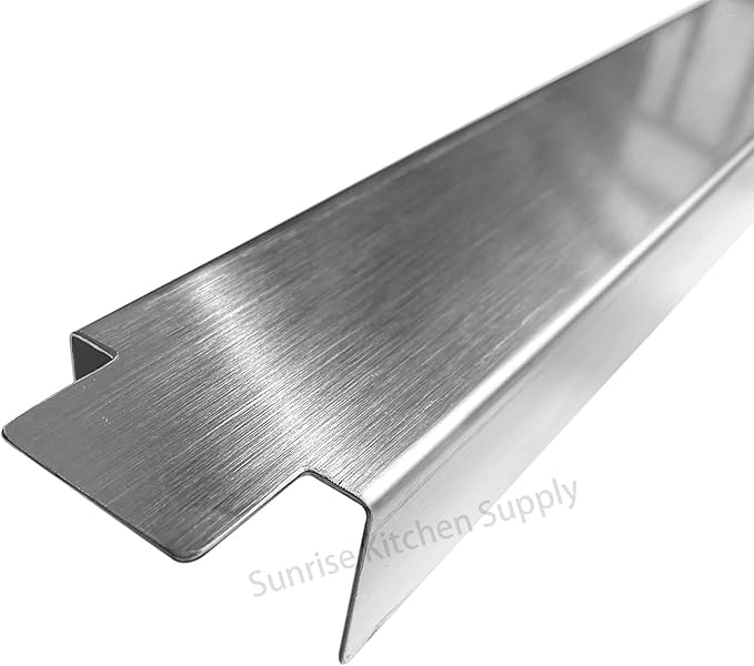 Sunrise Kitchen Supply Stainless Steel Heavy Duty 20 Gauge Deep Fryer Joining Strip/Connector (21 5/8"L x 2"W x 1 1/4"H)