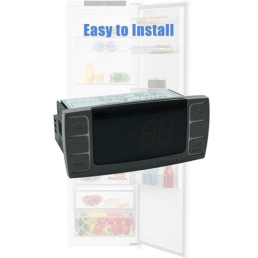 Temperature Controller XR06CX-4N1F1 Fit Commercial Refrigerators/Freezer 120V 50-60Hz Replace for Dixell Programmable Temperature Controller with Temperature Sensing Probe