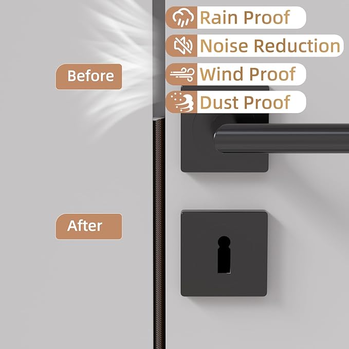 196” Wedge-Shape Foam Window Weather Stripping Door Seal Strip,Soundproofing Frame Insulation Tape for Exterior Front Door,Noise Cancelling Window Inserts,Door Gap Filler Light Blocker,Brown