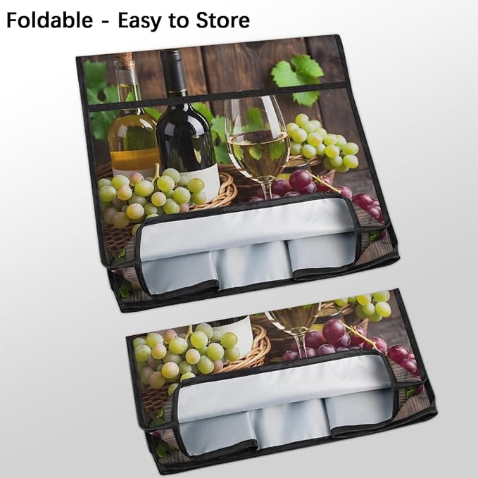 Kitchen Aid Mixer Cover Fruit Grapes Wine Leaves Stand Mixer Cover Compatible with 6-8 Quarts Stand Mixers, Dust Covers with Zipper Pocket Foldable Washable Kitchen Aid Organizer Bag