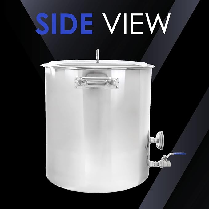 CONCORD Stainless Steel Home Brew Kettle Stock Pot (Weldless Fittings) (120 QT/ 30 Gal)