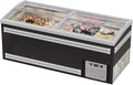 Chest Freezer for Supermarket Glass sliding Door 83" Black Showcase Freezer Curve Display Top w/Storage Baskets-34 Cu.Ft CQH22L