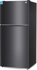 BLACK+DECKER 20.1 Cu. Ft. Top Mount Refrigerator with Freezer, 2 Door Fridge with Top Freezer and Adjustable Temperature Control, Full Size Kitchen Refrigerator, ENERGY STAR, BR2010JB, Black