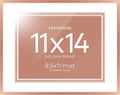 Homeforia 11x14 Diploma Frame Rose Gold, High End Metal 11 x 14 Certificate Frames with Mat 8.5x11, 14x11 Document Frame Matted to 8.5 x 11, Award Graduation Frames, Tempered Glass, Wall Kit, Set of 1