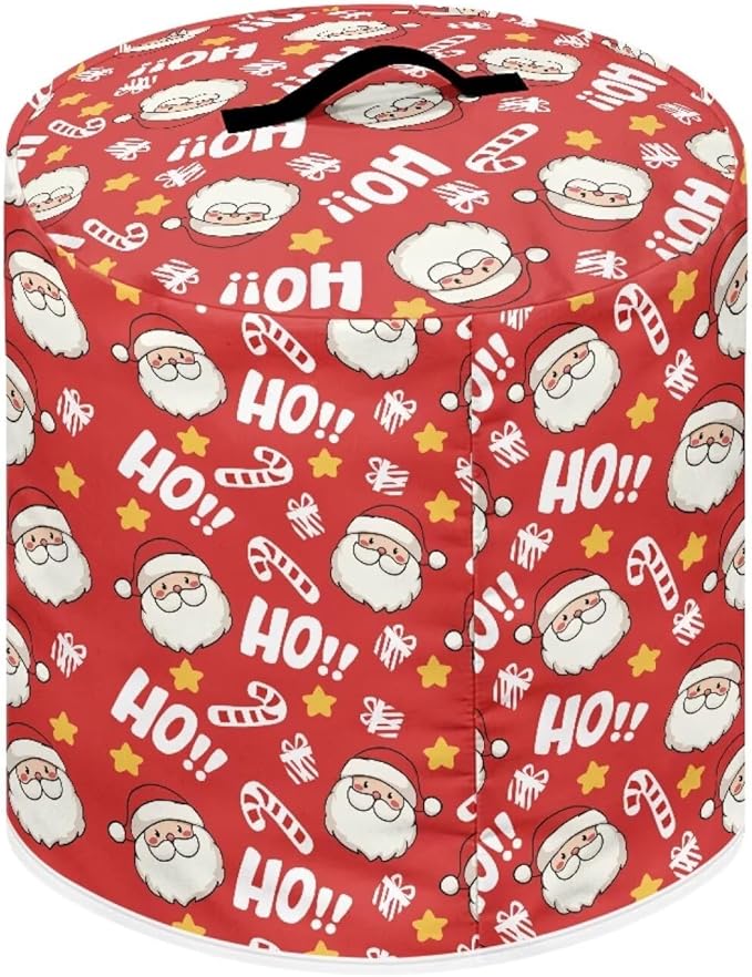 Christmas Hohoho Santa Claus 6 Quart Pressure Cooker Air Fryer Rice Cooker Dust Cover with Top Handle and Storage Pockets Kitchen Appliance Dust Protector Cover