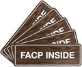 Signs ByLITA Standard FACP Inside Sign | Fire Safety Signage (Walnut) - Small 5 Pack