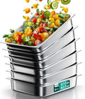 WantJoin Steam Table Hotel Pans 1/2 Half Size 2.5 Inch Deep 6 Pack, Stainless Steel Metal Tray Sets Food Storage Container for Restaurant Chafing Dishes Commercial Buffet Warmer Catering Supplies