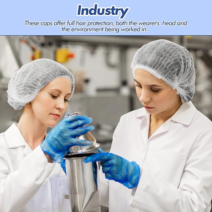 Yahenda 2000 Pcs Disposable Hair Nets Bulk 21 Inch Non Woven Bouffant Caps for Food Service Cooking Medical Salon Spa Beauty