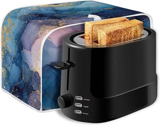 Blue Marble 2 Slice Toaster Dust Cover with Top Handle for Kitchen Decor Small Appliance Bread Toaster Oven Cover Bakeware Protector Keep off Food Stains