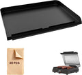 GR101 Cast Iron Griddle for Ninja Sizzle Smokeless Indoor Grill, Nonstick Flat Top Grill Plate for GR100 Electric Grill, for Ninja Sizzle Grill Griddle Plate with 20 Pcs Disposable Parchment Paper