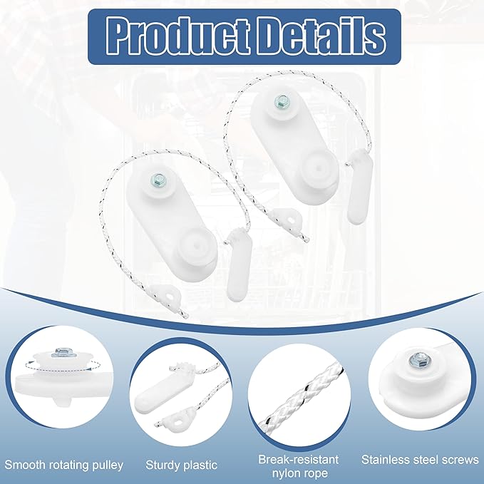 8194001 Dishwasher Door Balance Link Kit Fits Whirlpool Kitchenaid KitchenAid Dishwashers Replacement Parts W10158291, 8194001VP, PS972325, 8270018, 8270022, 8535568, AP3775412