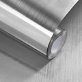 Stainless Steel Contact Paper Peel and Stick Countertop Silver Metallic Refrigerator Wrap Contact Paper DIY Waterproof Wallpaper for Kitchen Backsplash Dishwasher A Set of 23.6"x240"