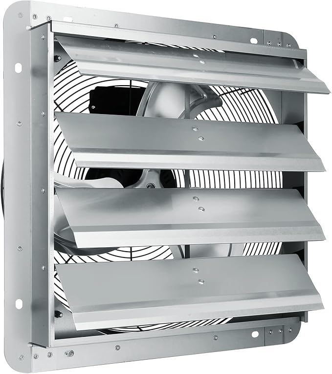 VEVOR Shutter Exhaust Fan, 16'' with Various Speeds, AC-motor, 2000 CFM, Wall Mount Attic Fan, Ventilation and Cooling for Greenhouses, Garages, Sheds, FCC