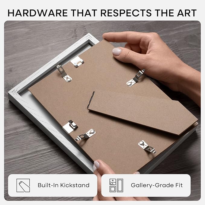 Homeforia 6x9 Picture Frame White, High End Oak 9x6 Wooden Frames with Mat 6x4 Print, 6 x 9 White Wood Frame Matted to 4 x 6 inch Photo, 6by9 Wall or Tabletop Frame, Tempered Glass, Wall Kit, Set of 1