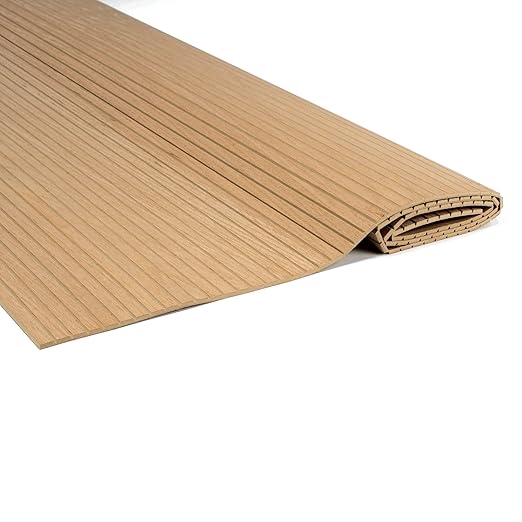 Unfinished Red Oak Veneer Flexible Decorative Tambour 1/2"Centers - 4'x 8'