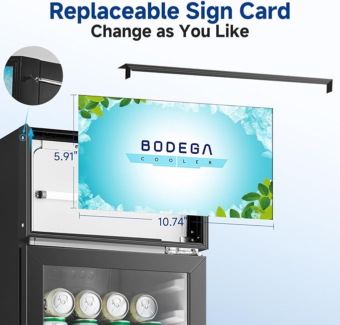 BODEGACOOLER Commercial Refrigerators, Drink Fridge with Glass Door, Tall Beverage Cooler, Single Door Display Refrigerator, for Beer, Soda, 7.71 Cu.ft Capacity