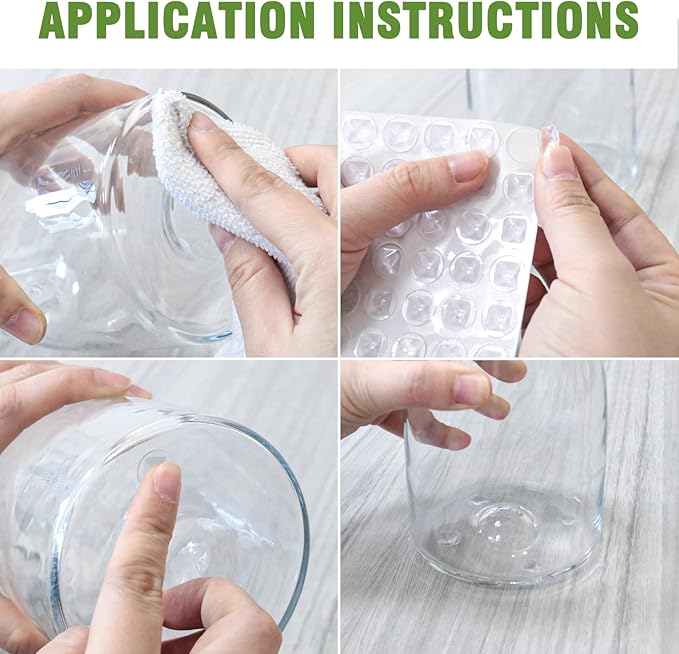 Rubber Cabinet Door Bumpers - 250 PCS 1/2'' Diameter Cabinet Bumpers Clear Rubber Bumpers for Cabinet Doors Rubber Stoppers Special Shape