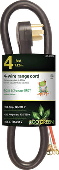 GoGreen Power (GG-27204) 4' 4-Wire Range Cord, 50 Amp, 4 Ft.