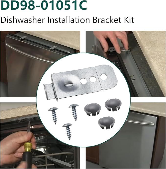 2PC DD98-01051C Dishwasher Installation Bracket Kit Compatible with Samsung Dishwasher Replace AP6244517 PS12085777 EAP12085777