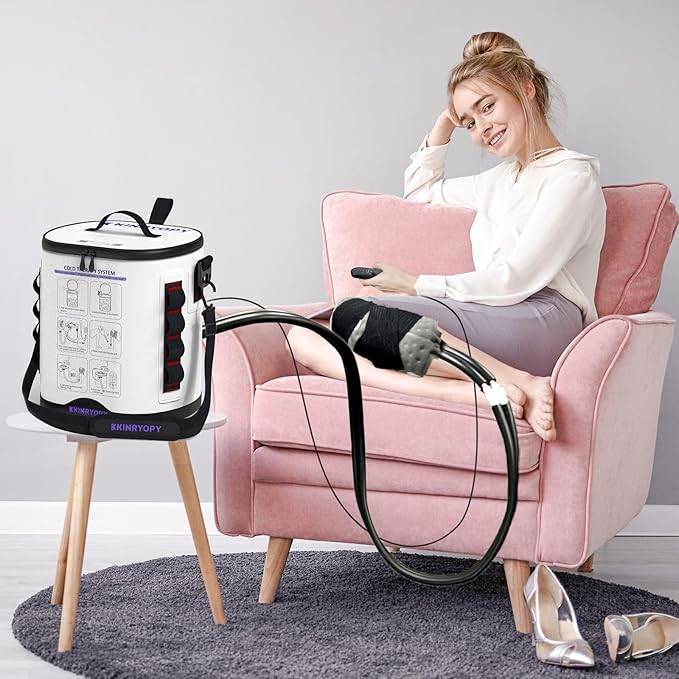 Cold Therapy Machine with Programmable Timer, Portable Ice Machine for Knee After Surgery (Small Pad+Machine)