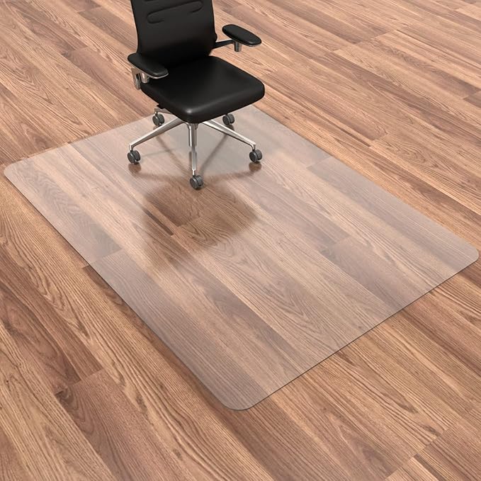 Chair Mat for Hardwood Floor, 60”x 46” Office Chair Mat, Floor Mat for Office Chair, Clear Desk Chair Floor Mat for Computer Desk