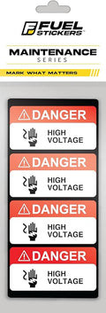 Danger High Voltage Stickers (Small) | Heavy-Duty Signs for Machinery & Equipment | Weatherproof, Ultra Durable Safety Labels – USA Made (2x1 Inch), 4-Pack