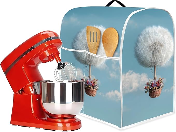 Mixer Dust Cover for 6-8 Qt Stand Mixer, Cloth Cover with 2 Storage Pockets for Stand Mixer Protective Covers Large for 6-8 Quart Mixer