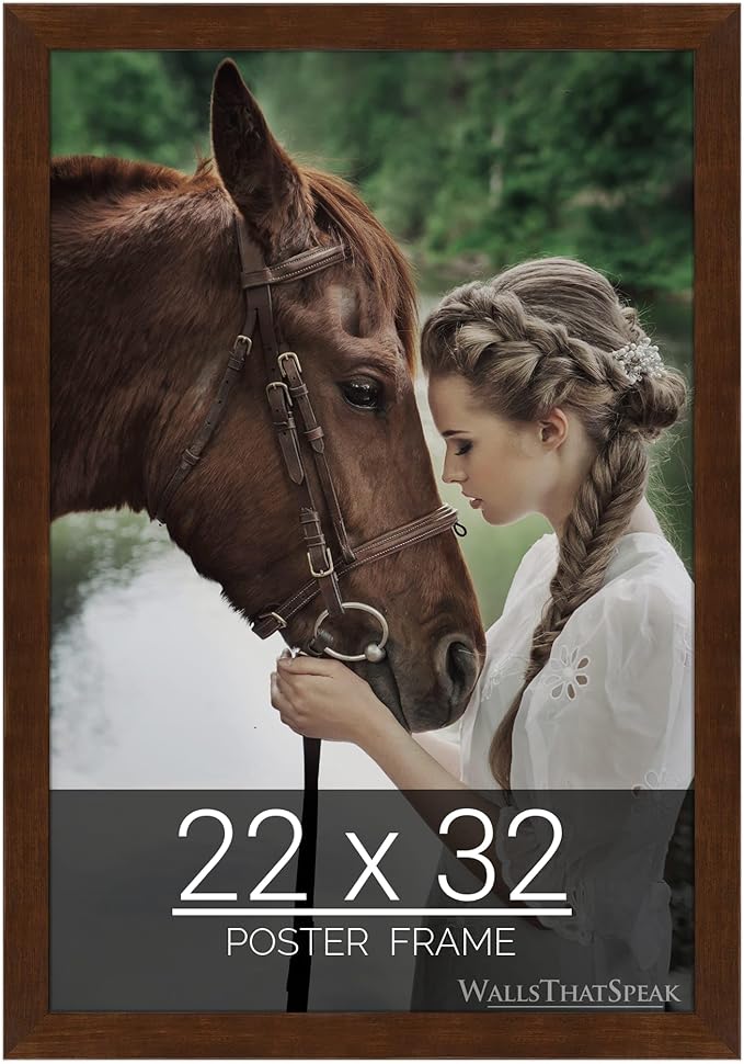 wallsthatspeak 22x32 Mocha Walnut Picture Frame for Puzzles Posters Photos or Artwork