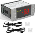 Replacement for Dixell XR06CX-4N1F1 Temperature Controllers, Ideal for 120V 50-60hz Commercial Refrigerators/Freezer,Programmable Digital Thermostat with Sensor Probe & Mounting Hardware
