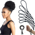 Adjustable Hair Ties for Thick, Curly Hairstyles - Afro Puffs, Ponytails, Locs, Pineapples for Black Women and Girls (Pack of 6)