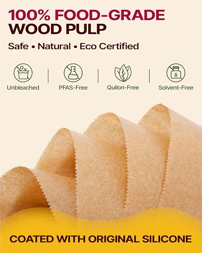 Katbite Air Fryer Liners Disposable - 8.6x5.5'' 130PCS Rectangle Paper Liners, Thick Airfryer Parchment Paper Liners for Dual Air Fryer, DZ201, DZ401, FG551
